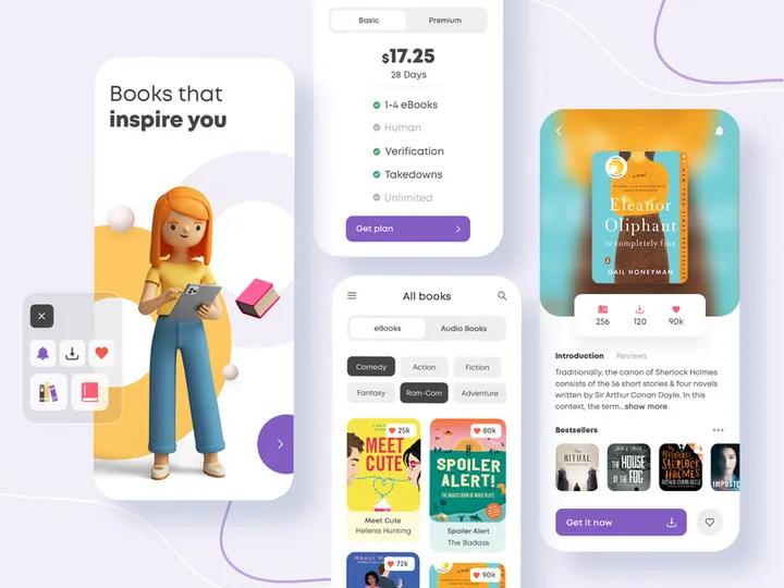 E-Book Mobile App Design preview picture