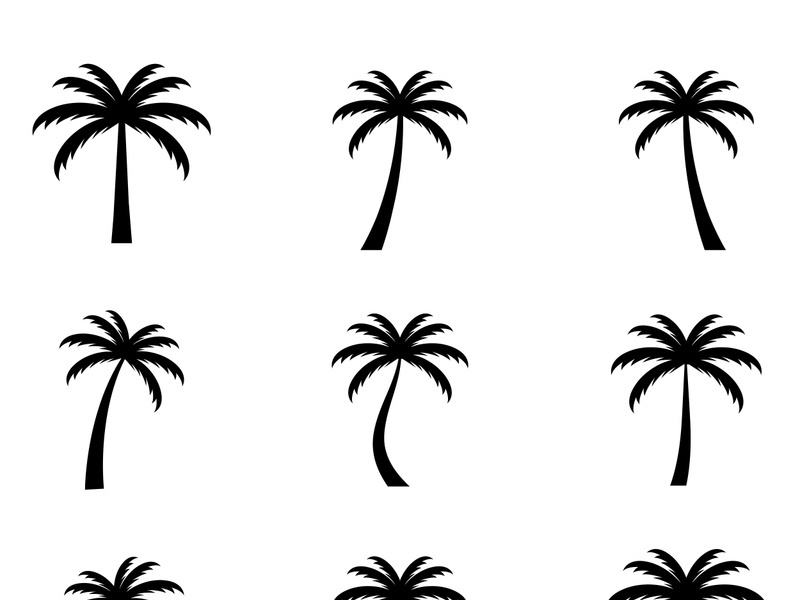 Palm tree summer logo design with creative ideas.