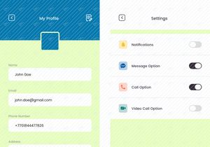 My profile and Settings screens concept
