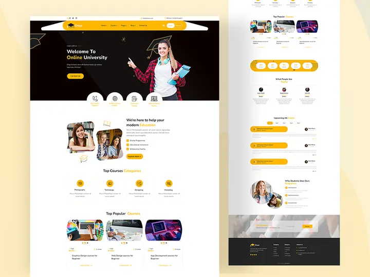 E-Learning Education Landing Page Template Design