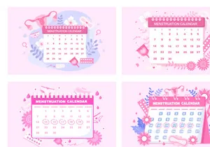 16 Menstruation Calendar Women Illustration