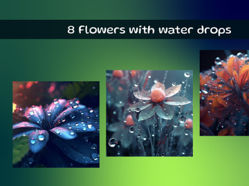 Flowers with water drops preview picture