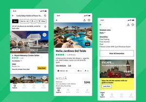 Travel and tourism mobile app screen design - Searching restaurant - volume 2