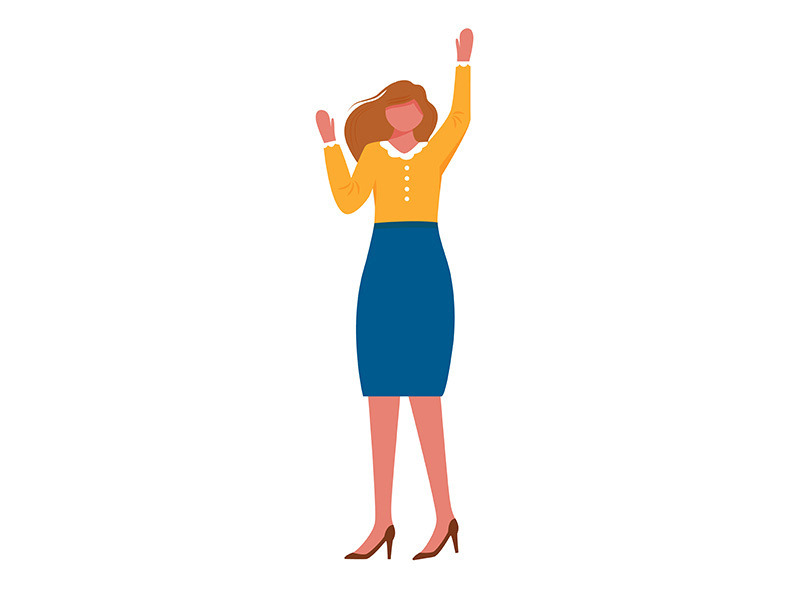 Happy woman flat vector illustration