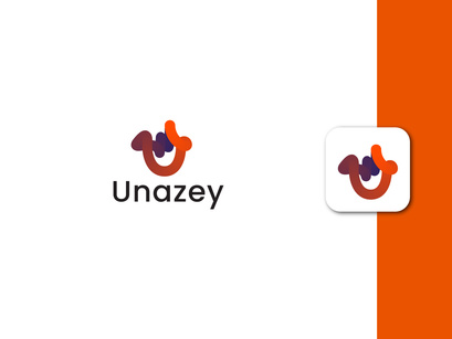 Blendy Glossy Letter U Logo Design With Mobile App Icon Design