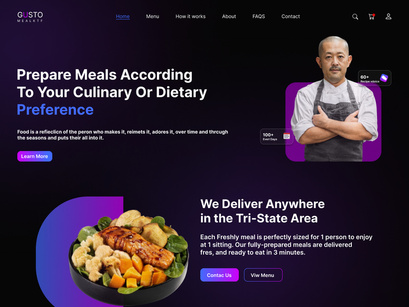 Food Recipe Landing Page Design