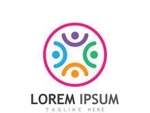 People social community logo design with creative idea