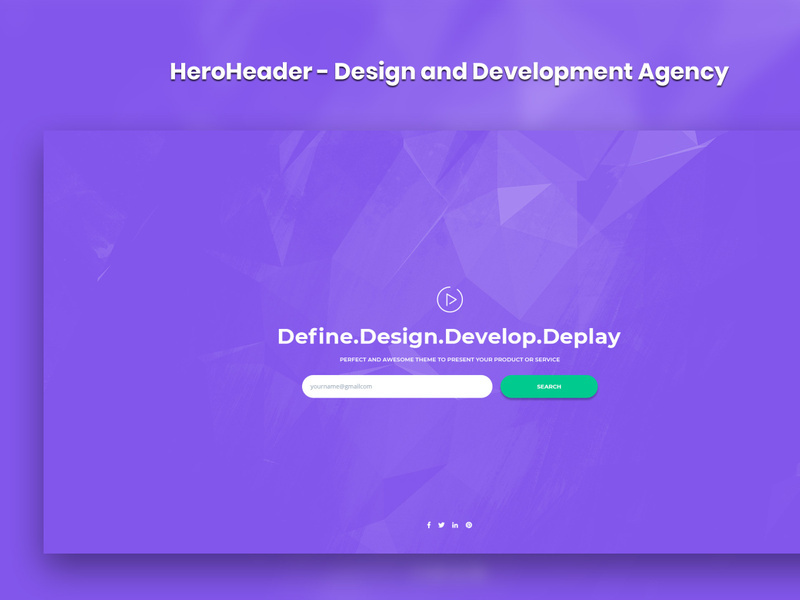 HeroHeader for Design and Development Website