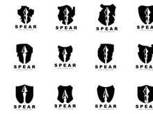 Spear Logo, Hunting Gear Design, Arrow War Weapon, Product Brand Vector