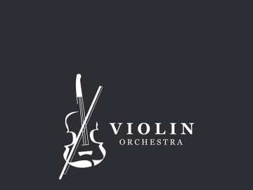 Violin instrument, vintage violin orchestra music design template preview picture