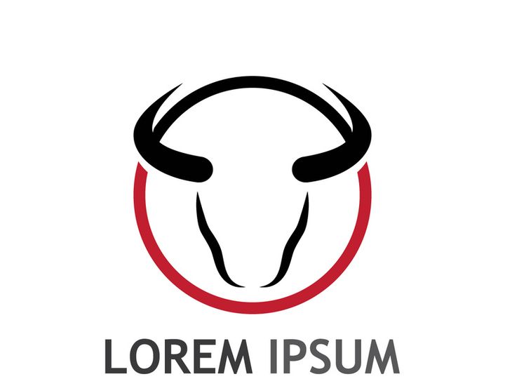 Vintage bull head horns logo
