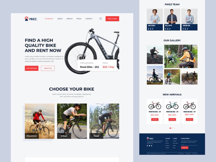 Bike Rental Website Design