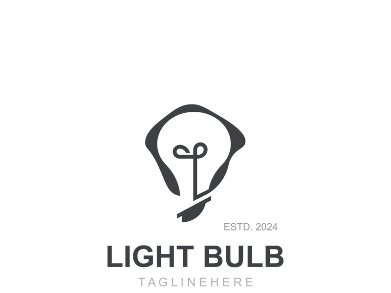 Light bulb creative lamp logo icon and business design bulb digital technology smart idea