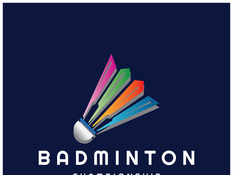 Modern Badminton logo design with Dynamic Shuttlecock and Racket, for championship, sport, sports shop, badminton school, business, company, tournament