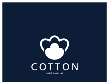 Soft natural organic cotton flower plant logo for cotton plantations, industries,business,textile,clothing and beauty,vector preview picture