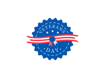 Veterans Day flat color vector badge preview picture