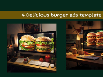 Delicious burger ads template preview picture