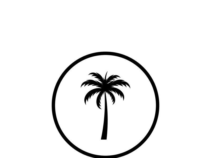 Palm tree summer logo design with creative ideas.