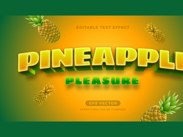 Pineapple editable text effect style vector preview picture
