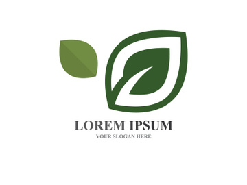 Eco leaf green tree logo template preview picture