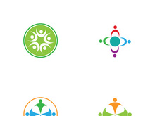 Community of people logo design with creative idea.