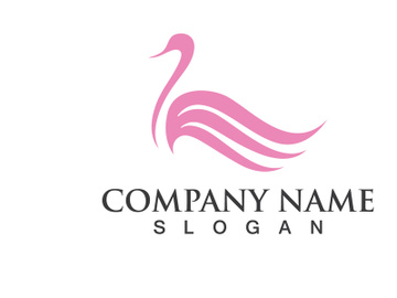 Swan Bird Love Symbol Logo Vector preview picture