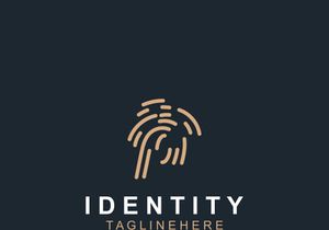 Fingerprint technology Logo Security system element symbol biometric template