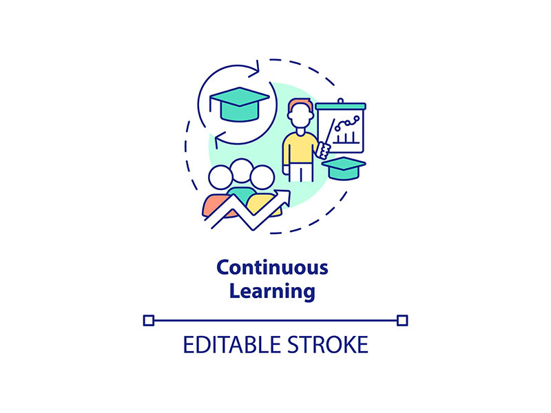 Continuous learning concept icon