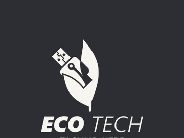 Eco technology business vector design modern. Nature technology logo with leaf and circuit tech minimalist vector illustration preview picture