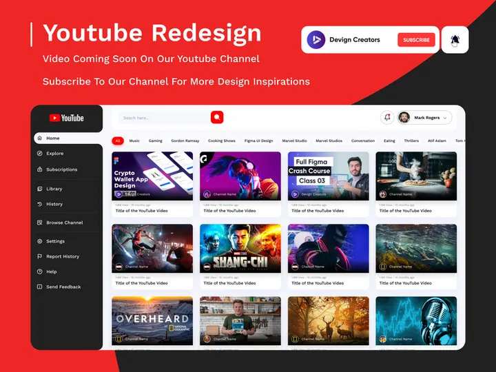 Youtube Dashboard Redesign