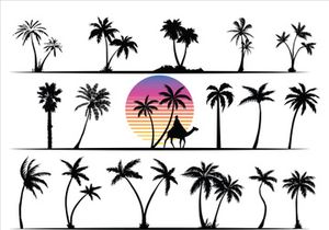 Palm Tree Collection and Silhouettes
