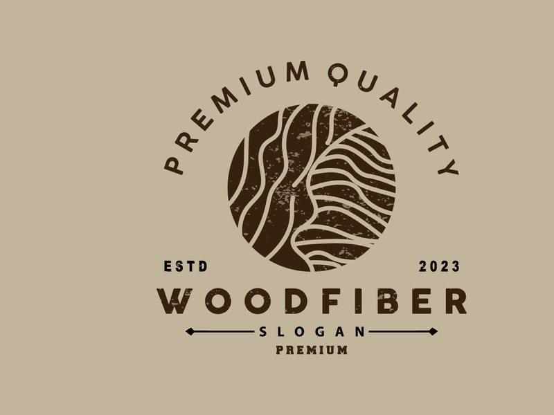 Wood Logo, Wood Fiber Bark Layer Vector