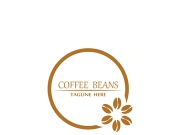 Coffee bean logo for cafe, business, label.