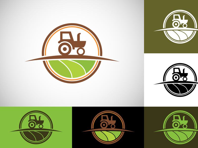 Tractor logo or farm logo template, Suitable for any business related to agriculture industries.