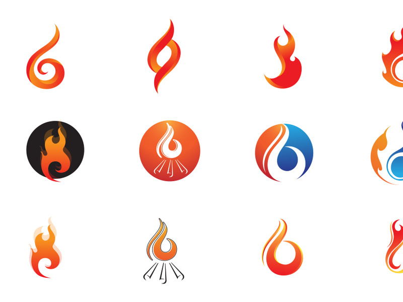 Fire Camp Logo Vector Flame