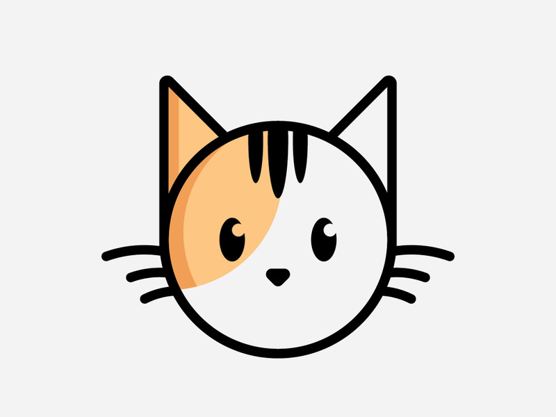 cute cat head cartoon logo cat head Good for cat care related products