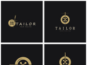 tailor logo icon illustration template combination of buttons for clothes, thread and sewing machine, for clothing product design, convection companies, fashion in vector form