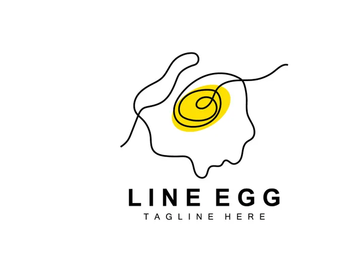 Egg logo design template. Natural Food Vector Of Egg Laying Animals. Line Art Design Logotype.