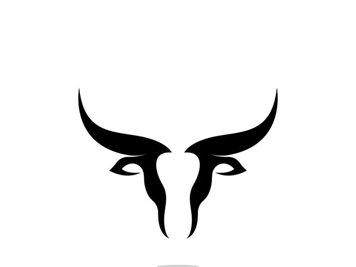 Bull head horns logo design.