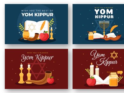 13 Yom Kippur Day Celebration Illustration