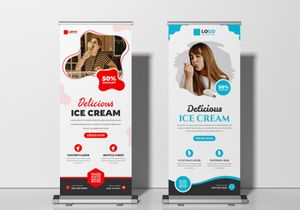 Ice Cream Shop Roll Up Banner Ver-2