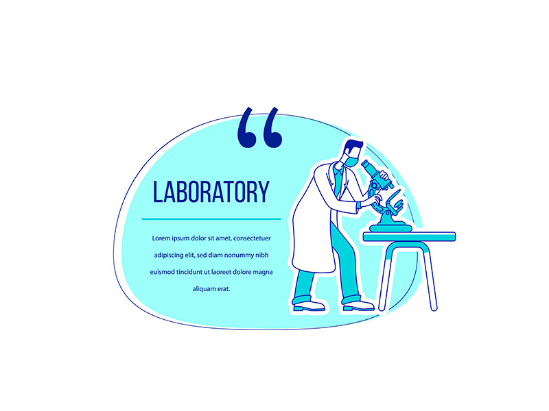 Laboratory flat silhouette vector character quote