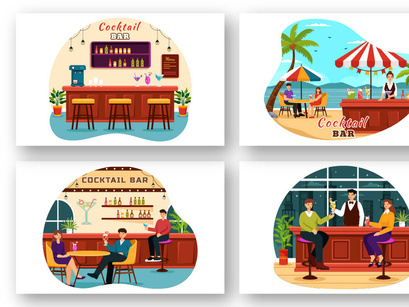 9 Cocktail Bar Illustration