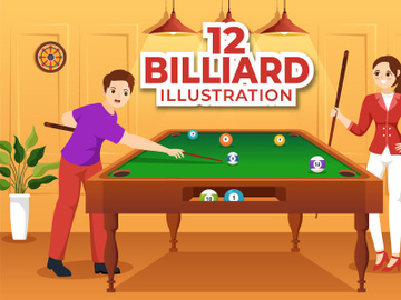 12 Billiards Game Illustration preview picture