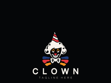 Clown head face logo jester minimalist joker design preview picture