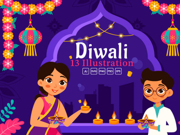 13 Diwali Festival of Lights Illustration preview picture