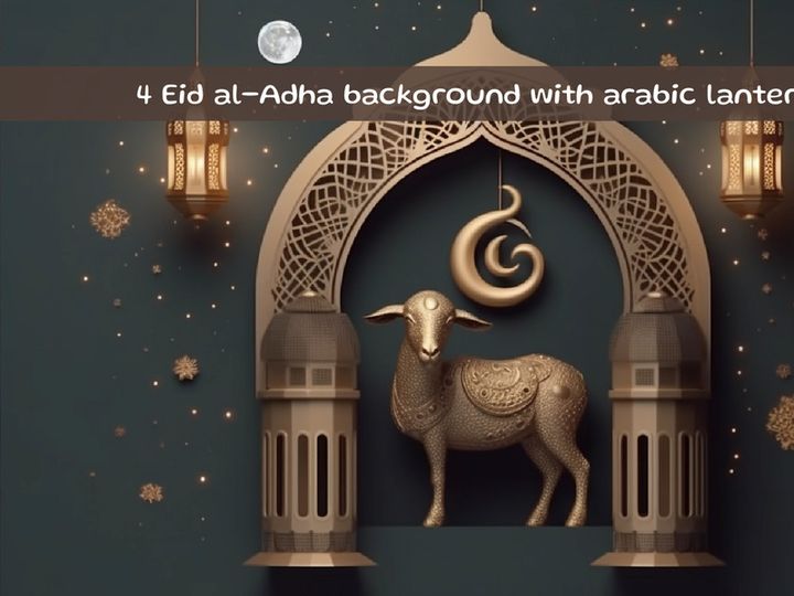 Eid al-Adha background with arabic lantern