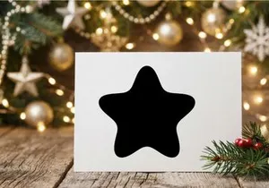 Cute Black Star-Shaped Cookie with Festive Decorations
