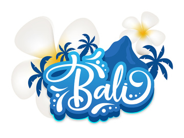 Bali flat poster vector template preview picture