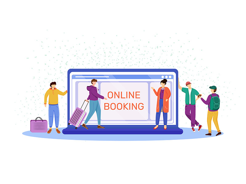 Online booking flat vector illustration